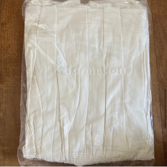NEW Reformation Calie Mini Short Sleeve Dress Stretch  Cotton White | size 4 - Picture 7 of 8